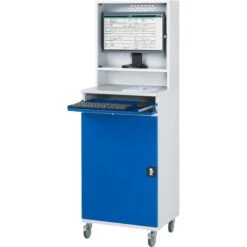 Rau Computerschrank Modell 65, Lichtgrau / Blau, Aus Metall, Für Industrie, Abschließbar, Fahrbar -Böttcher Ag f8f6fcbaec02993413b652fa8e93bc410b3b6883 computerschrank rau modell 65 lichtgrau blau