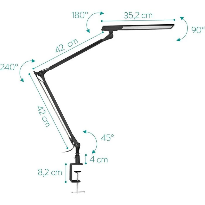 Navaris Schreibtischlampe LED, Tischklemme, Dimmbar, Schwarz 6 Navaris Schreibtischlampe LED, Tischklemme, Dimmbar, Schwarz – Bild 6